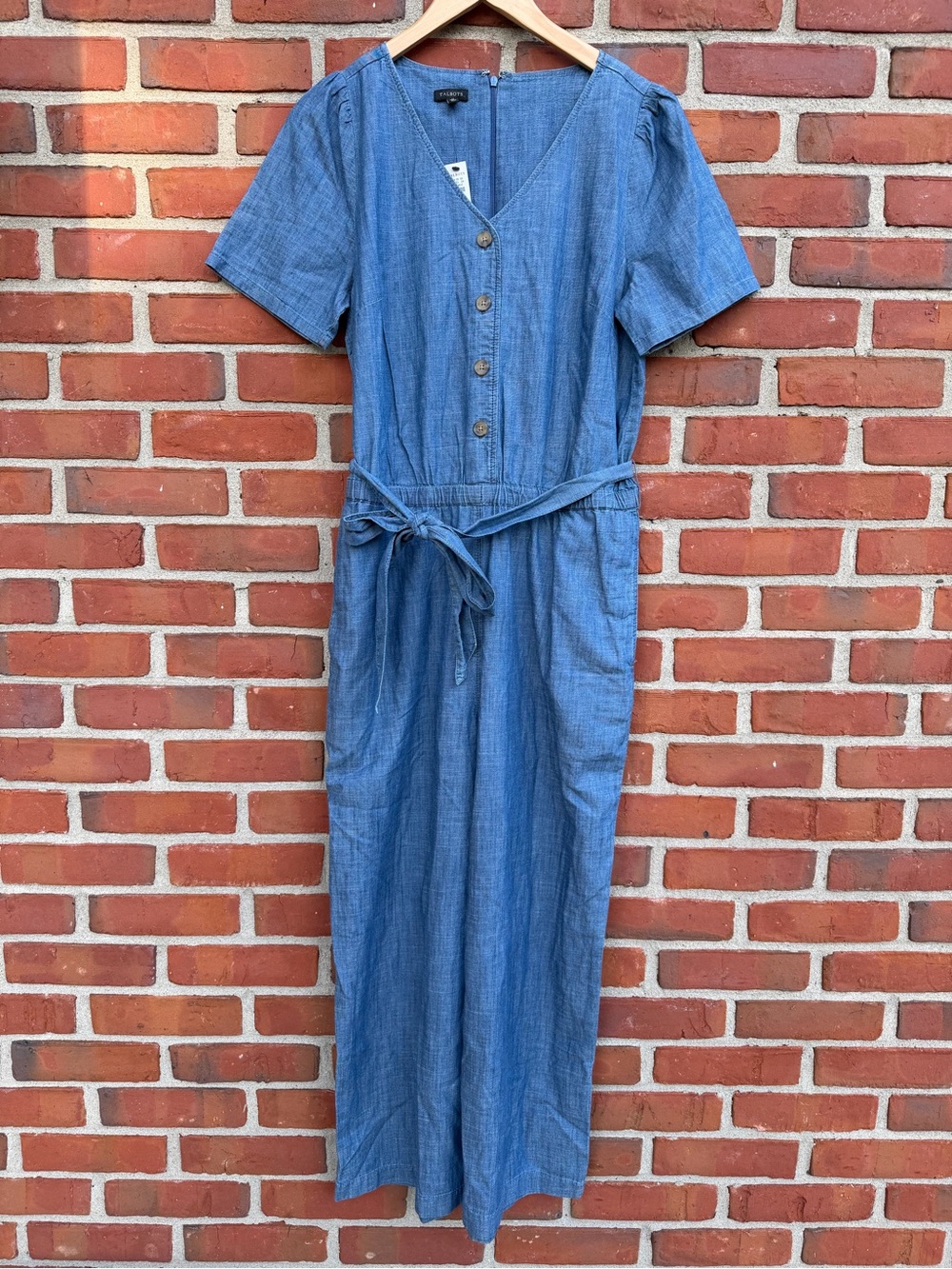 Talbots Chambray Jumpsuit with Tie Waist